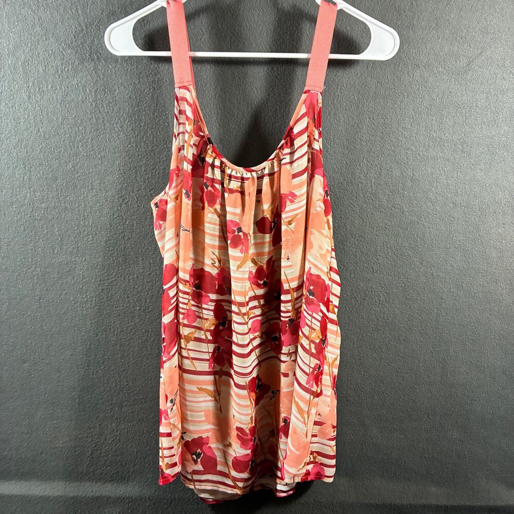 lane bryant women tank top 16 pink boho coastal beach vacation resort cruise‎